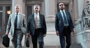 omrani and taub attorneys walking down stairs