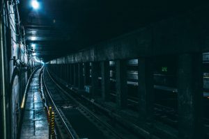 empty nyc underground train tracks