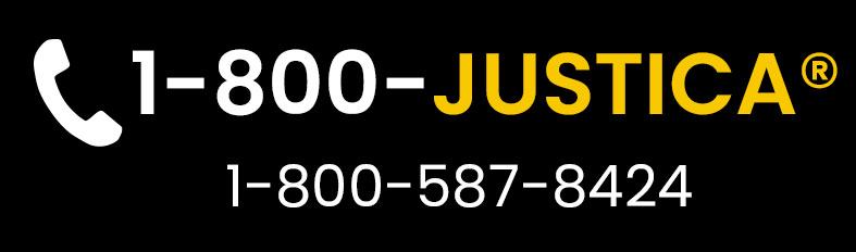 1800 justicia phone number on black background