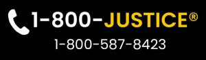 1 800 justice phone number on black background