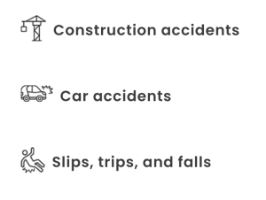 omrani and taub practice areas - construction accidents, car accidents, slips trips and falls