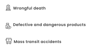 omrani and taub practice areas - wrongful death, defective and dangerous products, mass transit accidents.