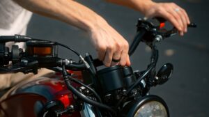 Motorcyclist riding in New York, where state law excludes riders from the automatic No-Fault insurance system.